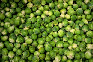 A close-up shot of fresh green Brussels sprouts perfect for healthy meals.
